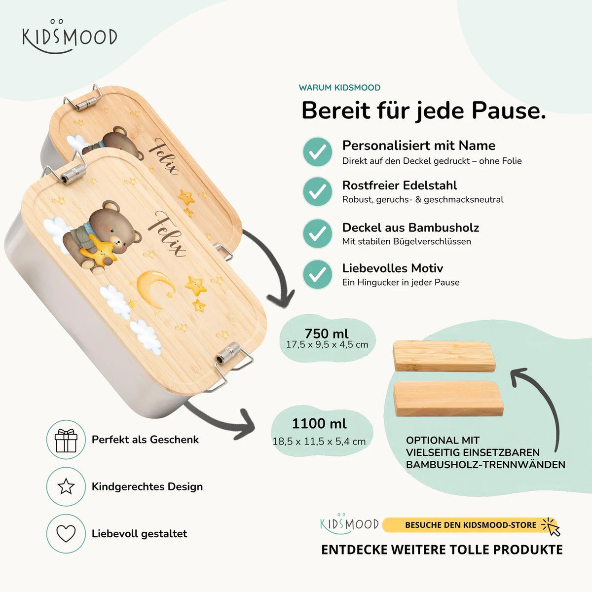 Brotdose Kinder personalisiert - Süßer Elefant