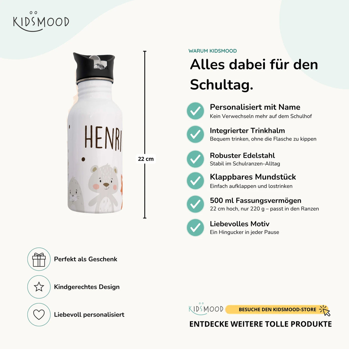 Trinkflasche Kinder Edelstahl - Baby Koala
