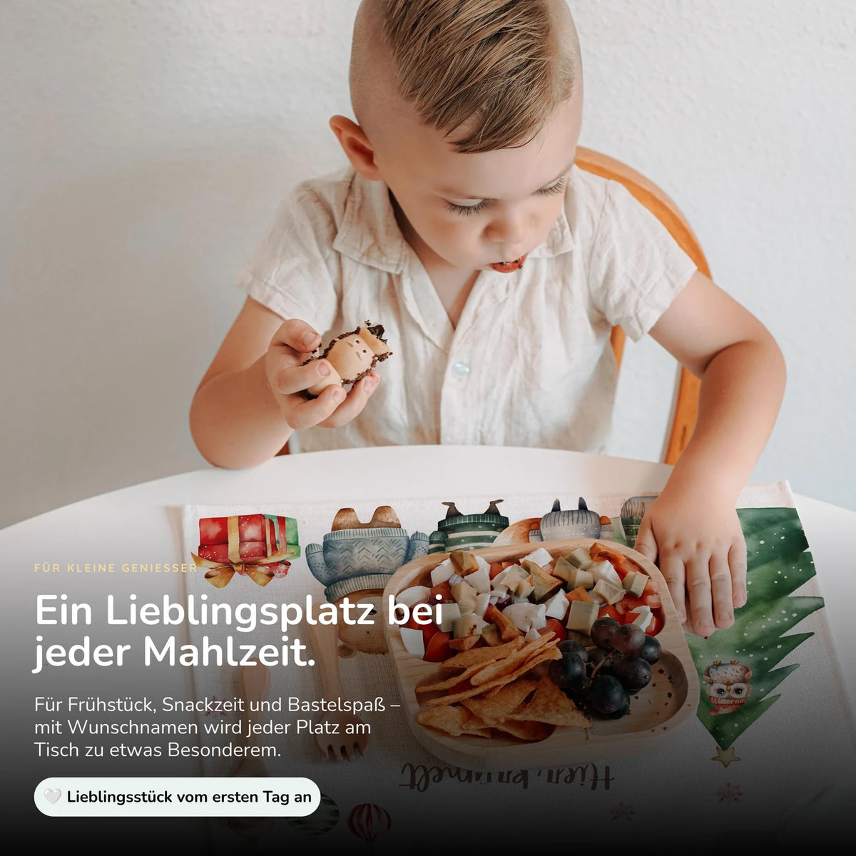 Tischset Kinder personalisiert Weihnachtsmotiv - Fluffy Friends