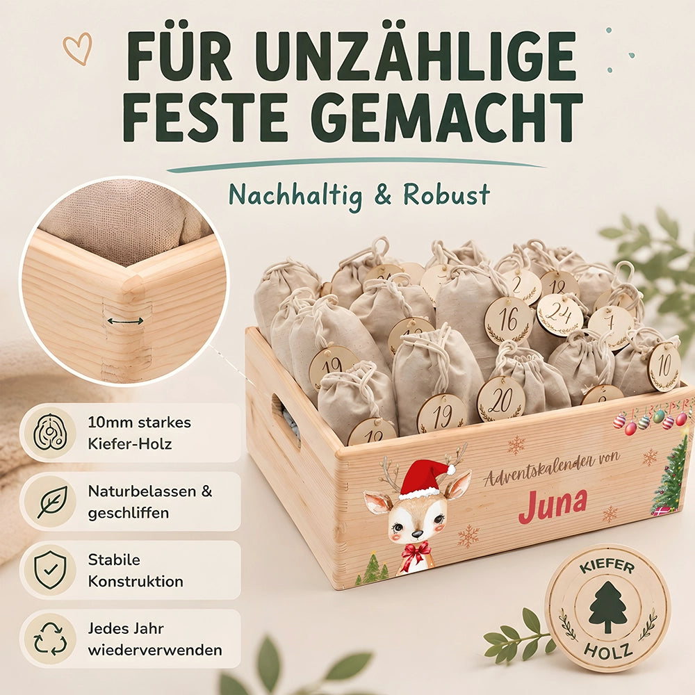Personalisierter Adventskalender zum Befüllen - Baby Reh