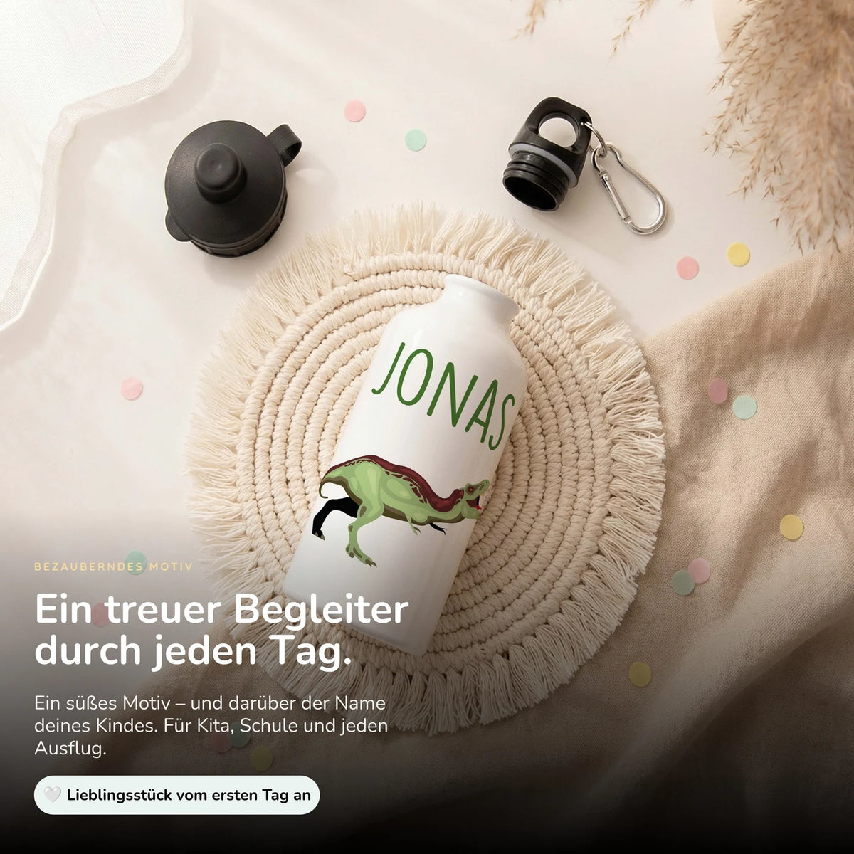 Personalisierte Trinkflasche Kinder – Dino T-Rex