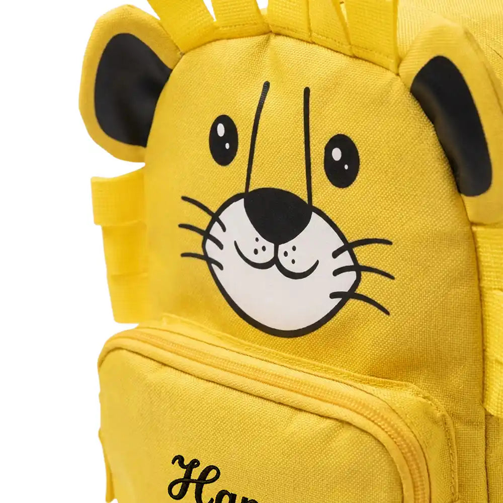 Personalisierter Kinderrucksack Löwe, gepolsterte TrĂ€ger und RĂŒcken