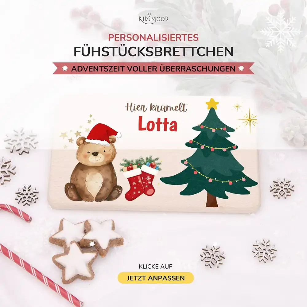 Frühstücksbrettchen Weihnachten - Weihnachtsbär