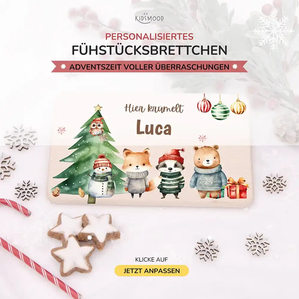 FrĂĽhstĂĽcksbrettchen Weihnachten - Tierfamilie Weihnachten