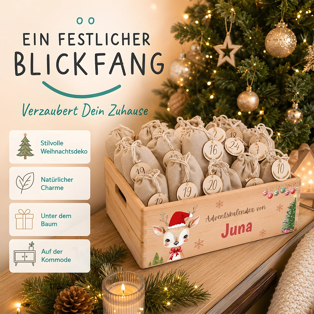 Personalisierter Adventskalender zum Befüllen - Baby Reh