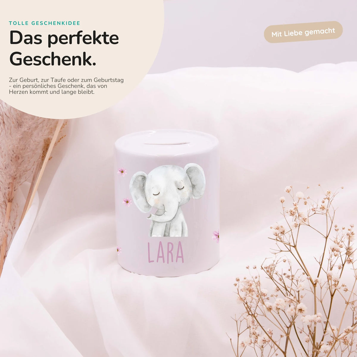 Spardose Kinder aus Keramik - Elefant