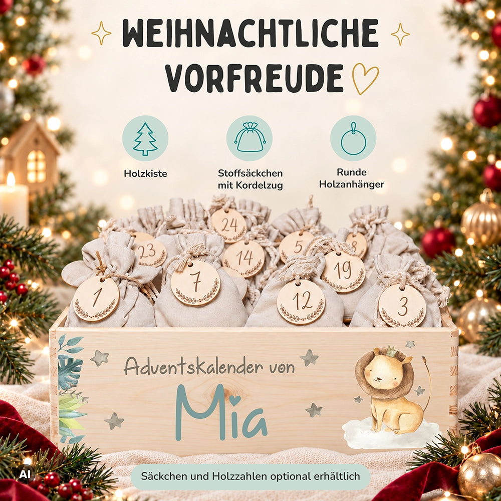 Personalisierter Adventskalender zum Befüllen - Löwe