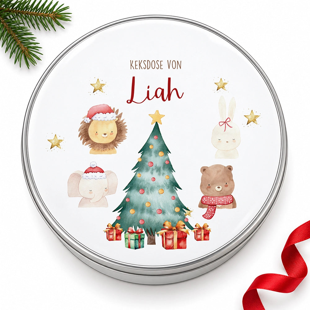 Keksdose aus Metall personalisiert - Weihnachten