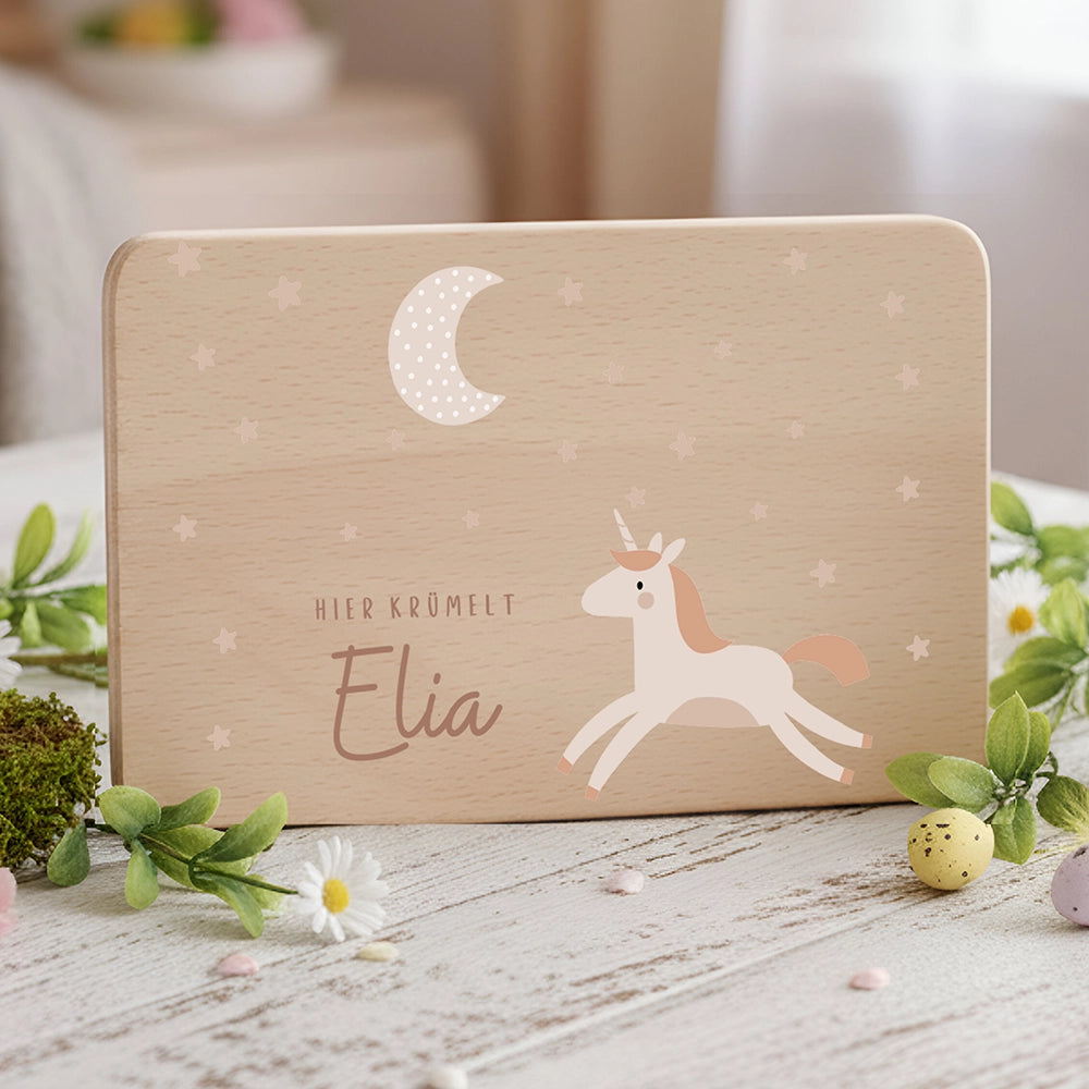 Frühstücksbrettchen Holz Einhorn