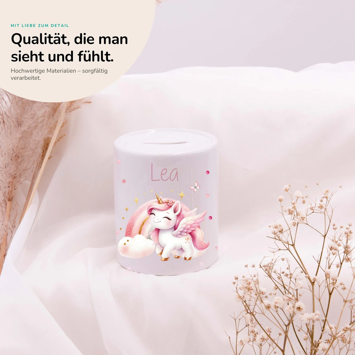 Spardose Kinder aus Keramik - Einhorn