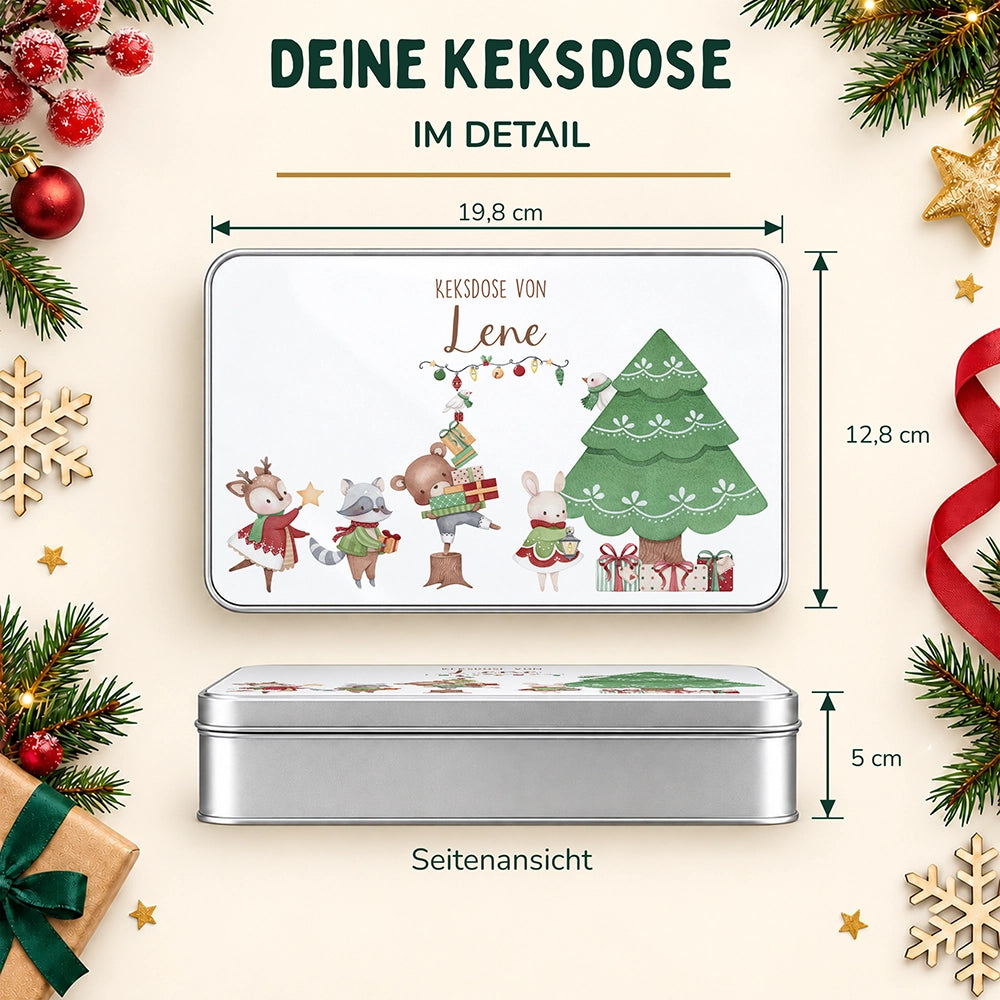 Keksdose aus Metall personalisiert - Weihnachtsbaum