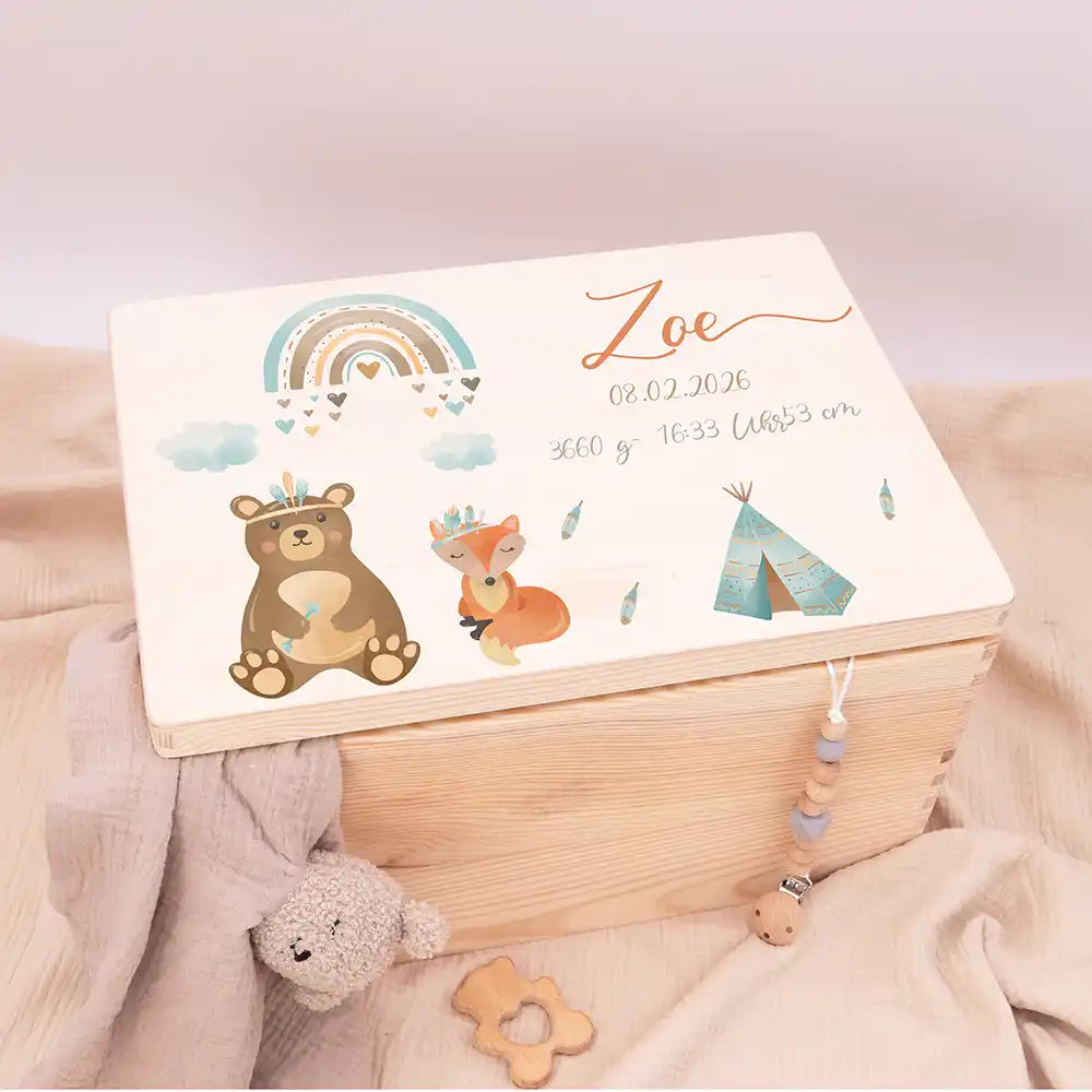 Personalisierte Erinnerungskiste Tipi