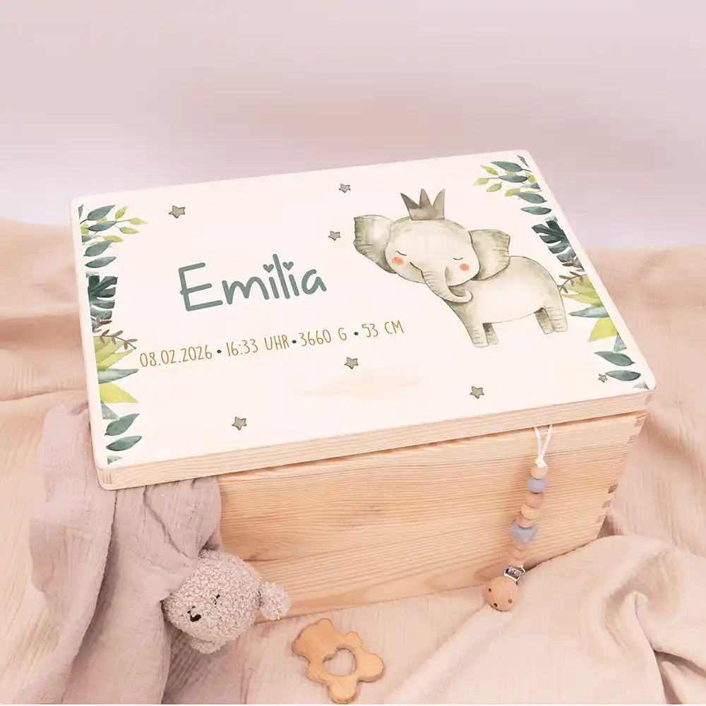 Erinnerungsbox Baby - Jungle Elefant
