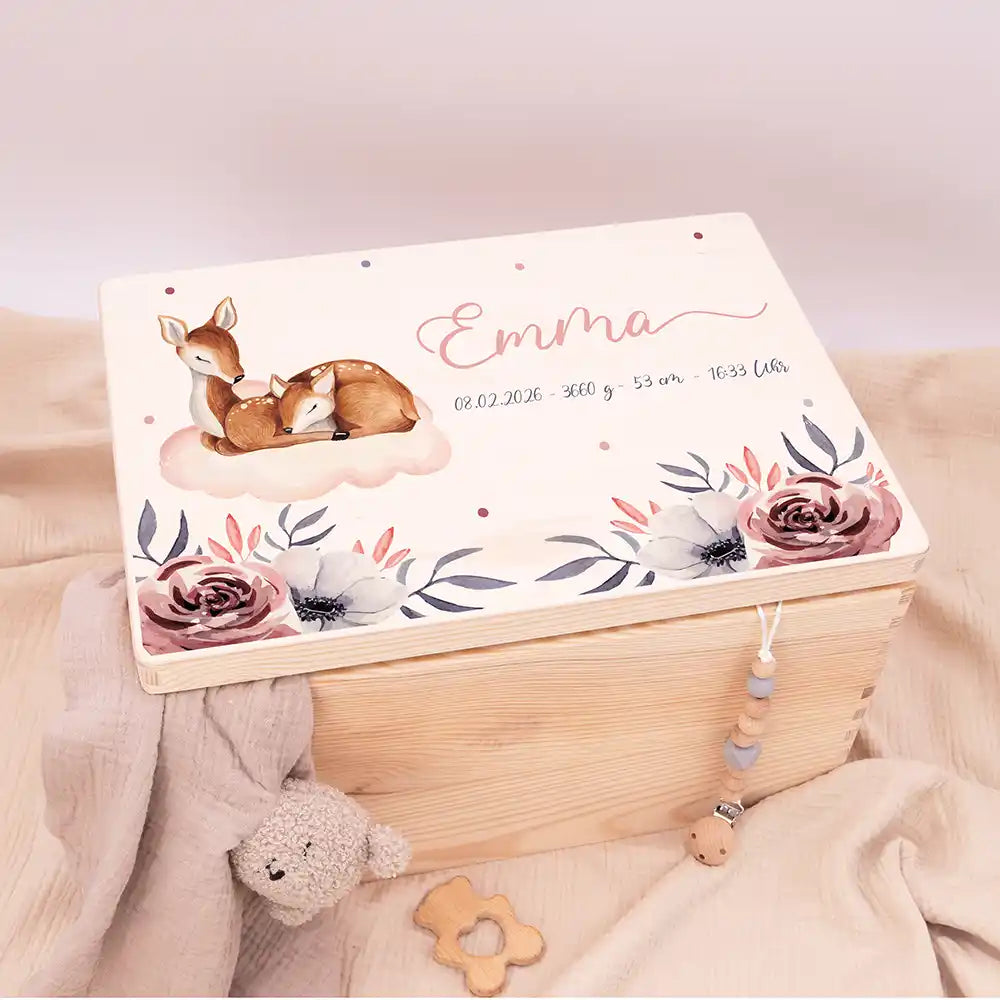 Erinnerungsbox Baby - Reh Familie