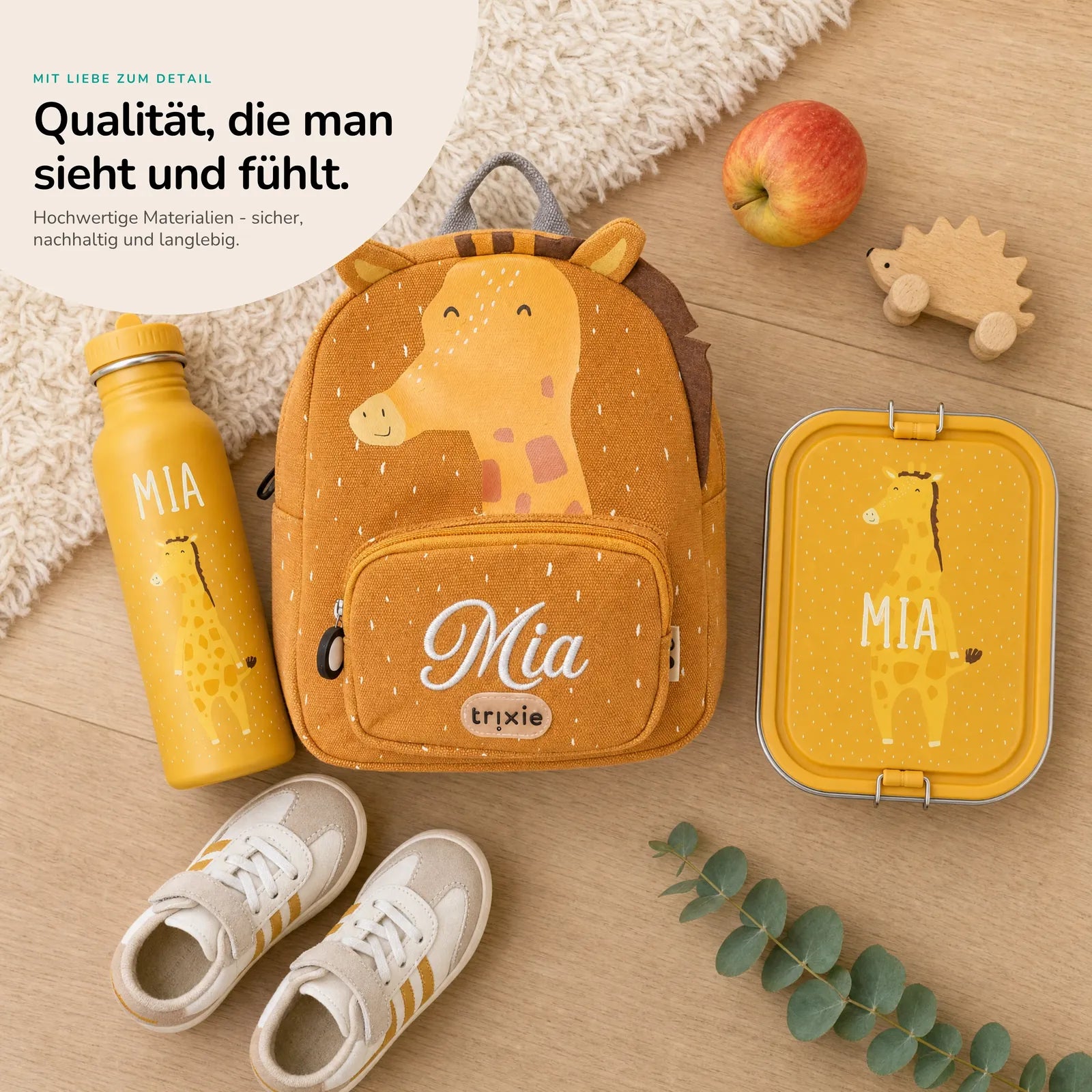 Trixie Kindergarten Set Giraffe, mit Namen im einheitlichen Kindergarten-Design