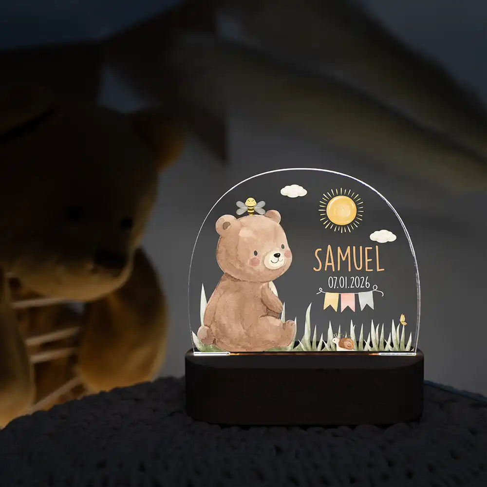 Nachtlicht Kinder personalisiert - Niedlicher Waldbär