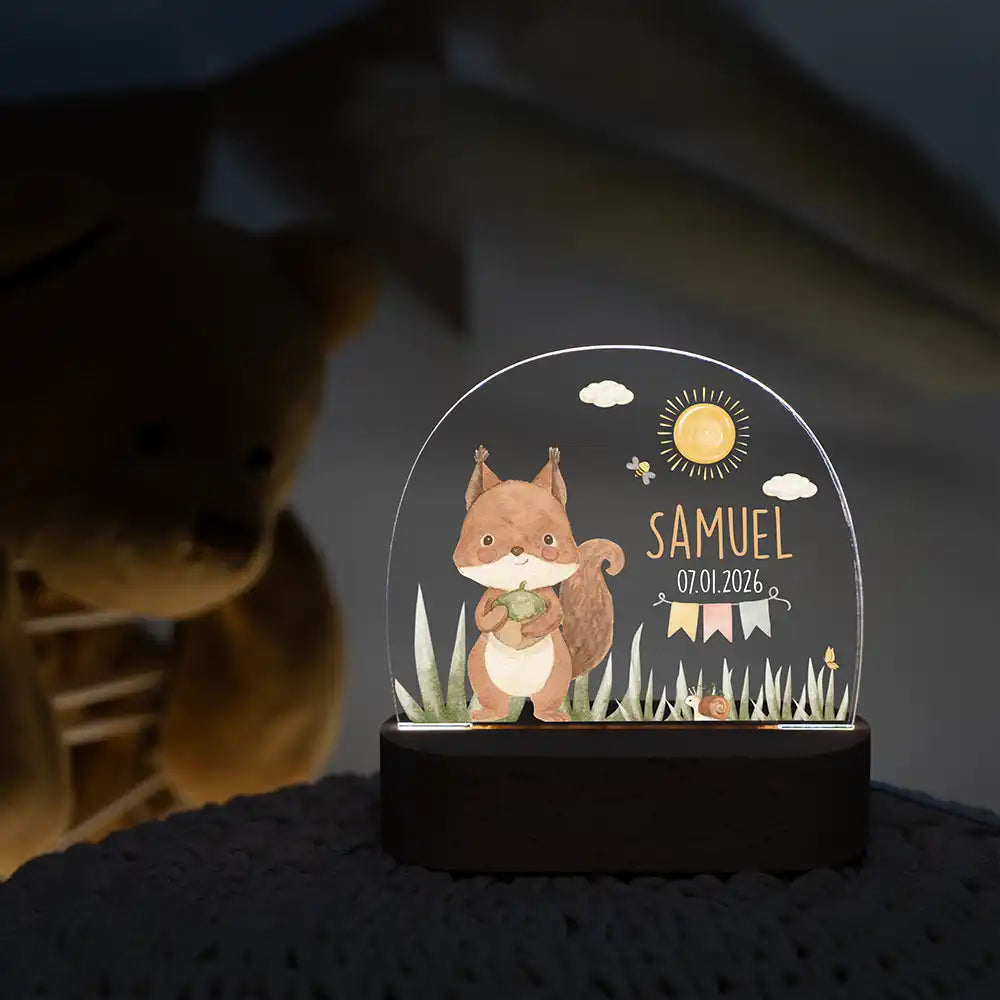 Nachtlicht Kinder personalisiert - Zauberhaftes Eichhörnchen