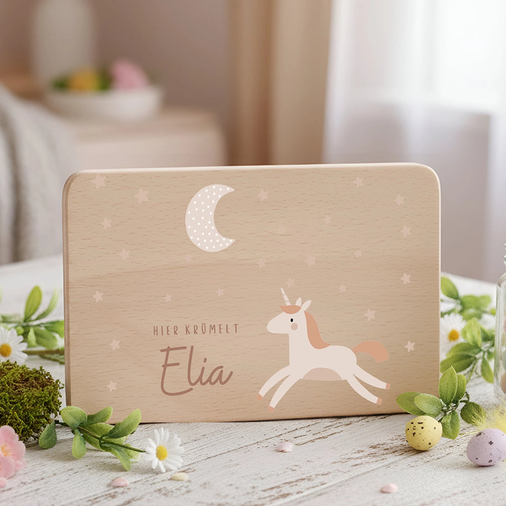 Frühstücksbrettchen Holz Einhorn