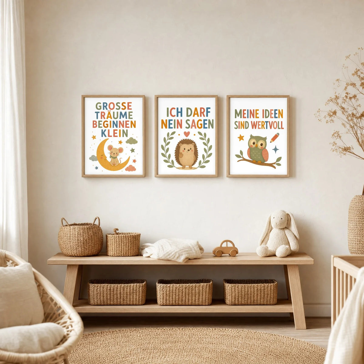 Affirmationsposter Kinderzimmer - Igel Ich darf nein sagen
