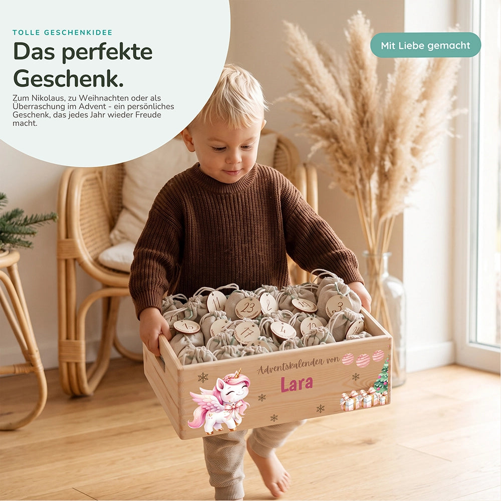 Personalisierter Adventskalender zum Befüllen - Einhorn