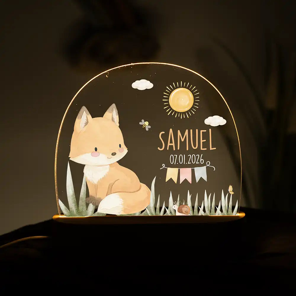 Nachtlicht Kinder personalisiert - Baby Fuchs