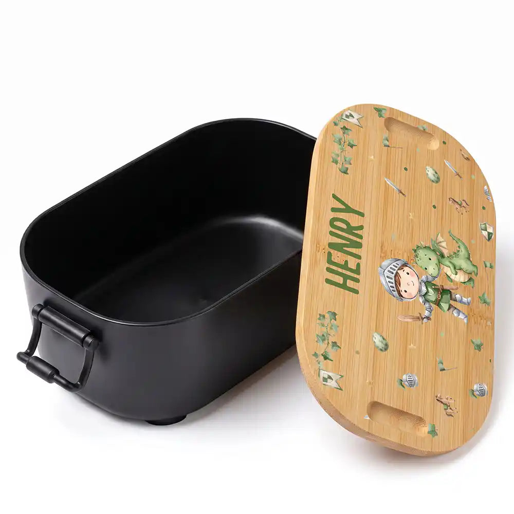 Brotdose Kinder personalisiert, Ritter mit Drache