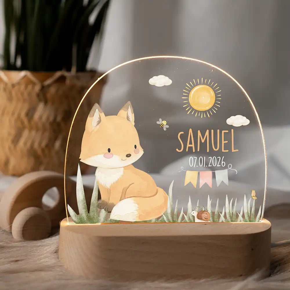 Nachtlicht Kinder personalisiert - Baby Fuchs