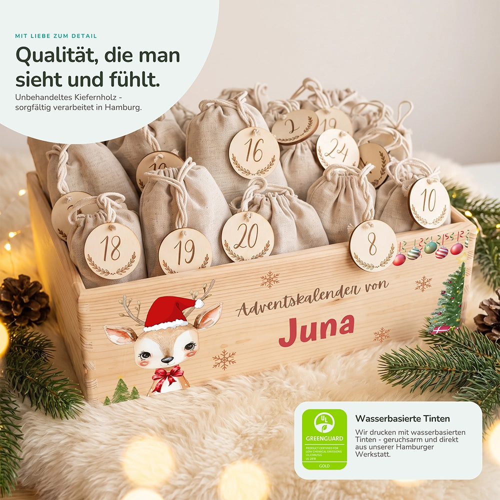 Personalisierter Adventskalender zum Befüllen - Baby Reh