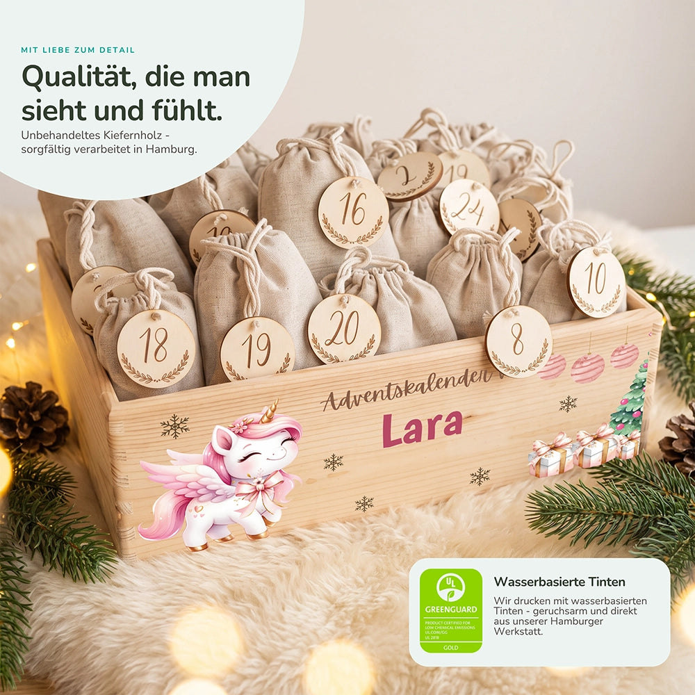 Personalisierter Adventskalender zum Befüllen - Einhorn