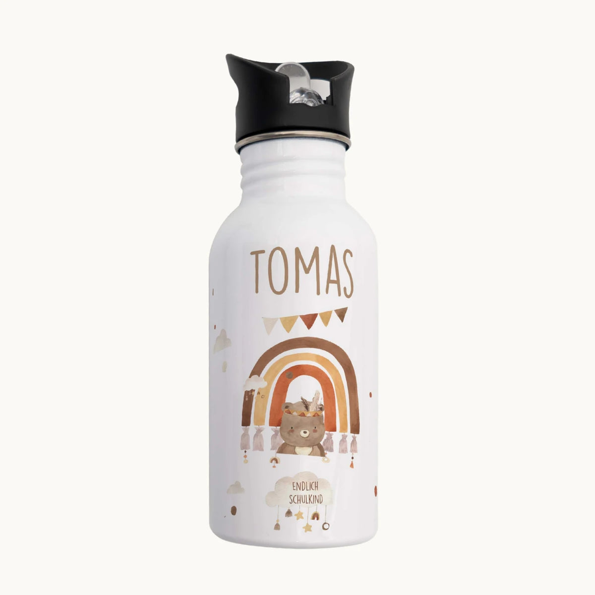 Trinkflasche Kinder Edelstahl - Boho BĂ€r