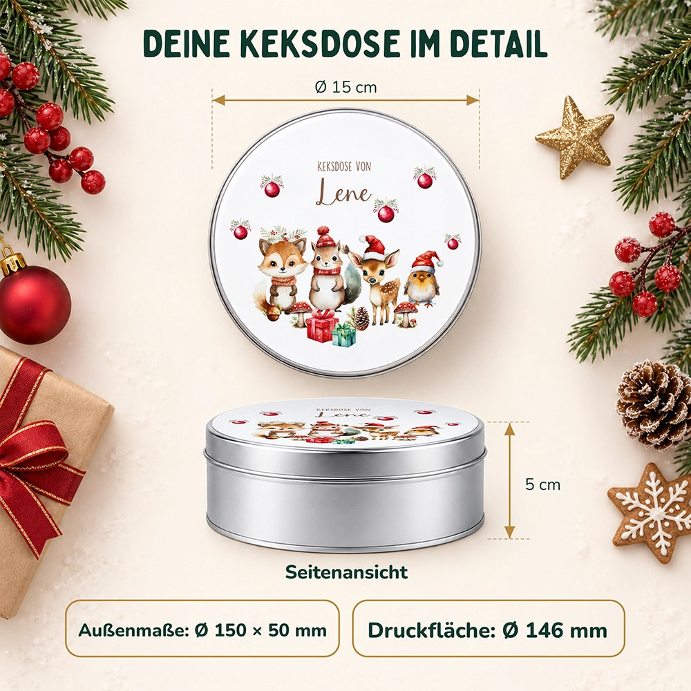 Keksdose aus Metall personalisiert - Eichhörnchen