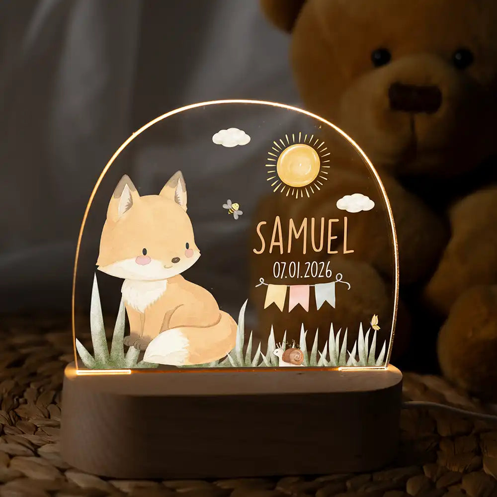 Nachtlicht Kinder personalisiert - Baby Fuchs
