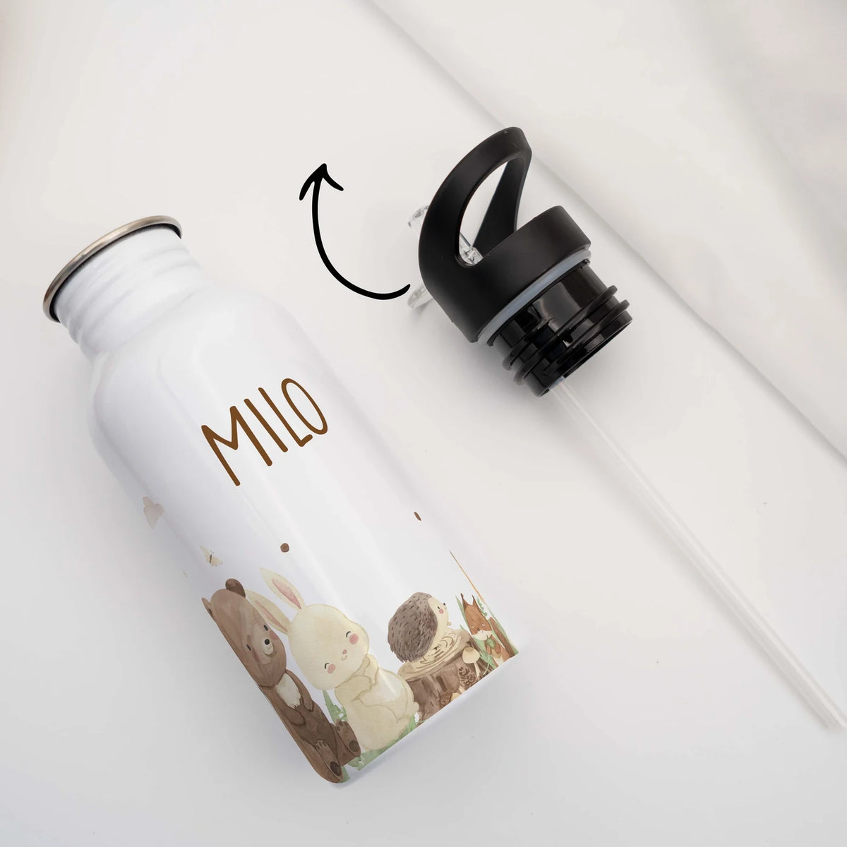 Trinkflasche Kinder Edelstahl - Waldtiere