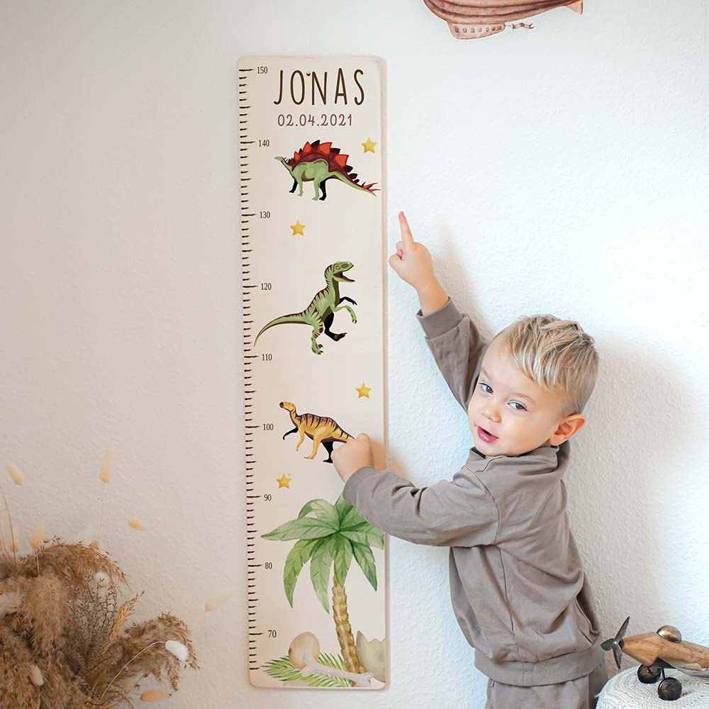 Messlatte Kinder Holz & Aluverbund - Dinosaurier