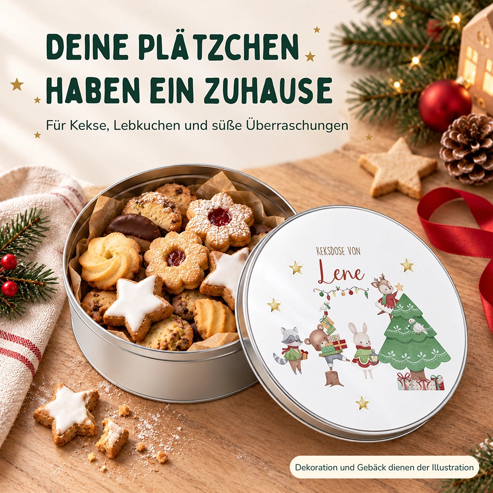 Keksdose aus Metall personalisiert - Weihnachtsbaum