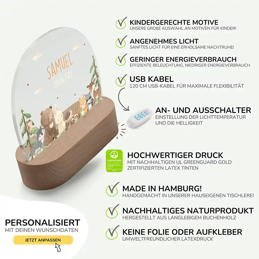 Kinderzimmer Bundle Waldtiere Tonieregal + Nachtlicht