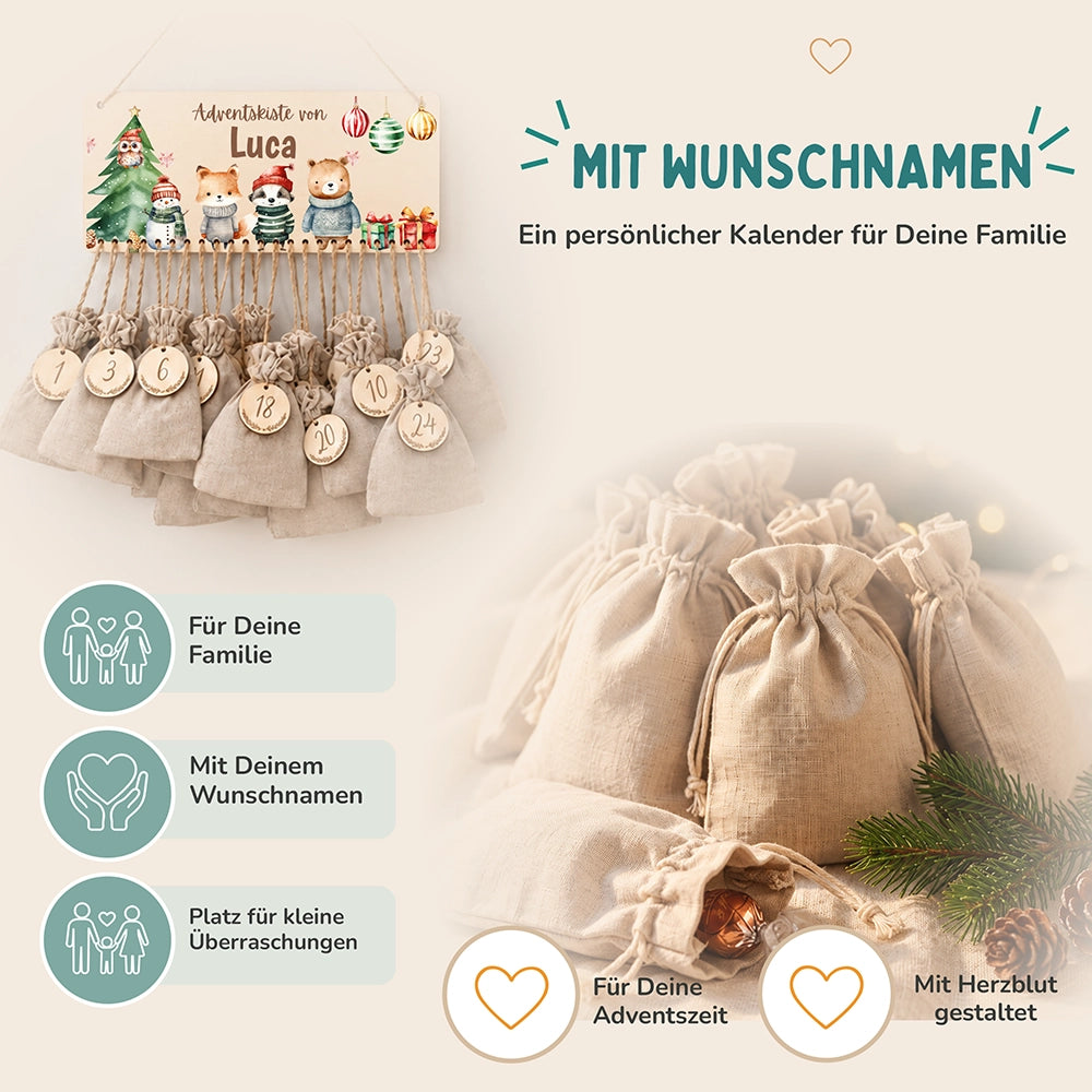 Personalisierter Adventskalender Weihnachtsglück