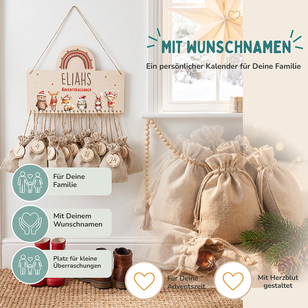 Personalisierte Adventskalender Tierfamilie