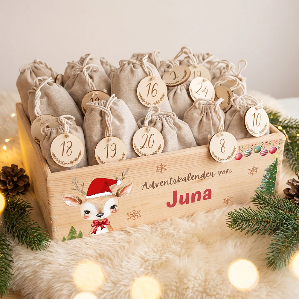 Personalisierter Adventskalender zum Befüllen - Baby Reh