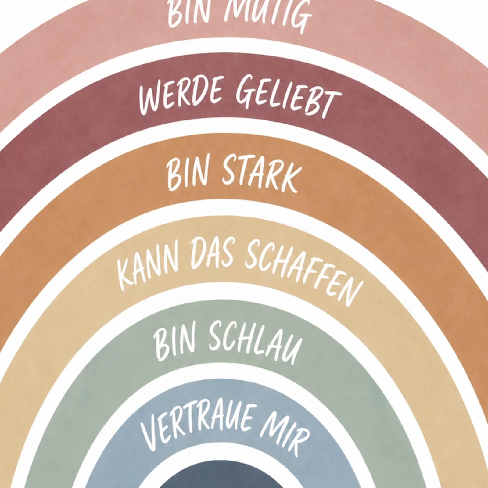 Affirmationsposter Kinderzimmer Regenbogen Ich bin mutig, als Wandbild im Format 30 x 40 cm
