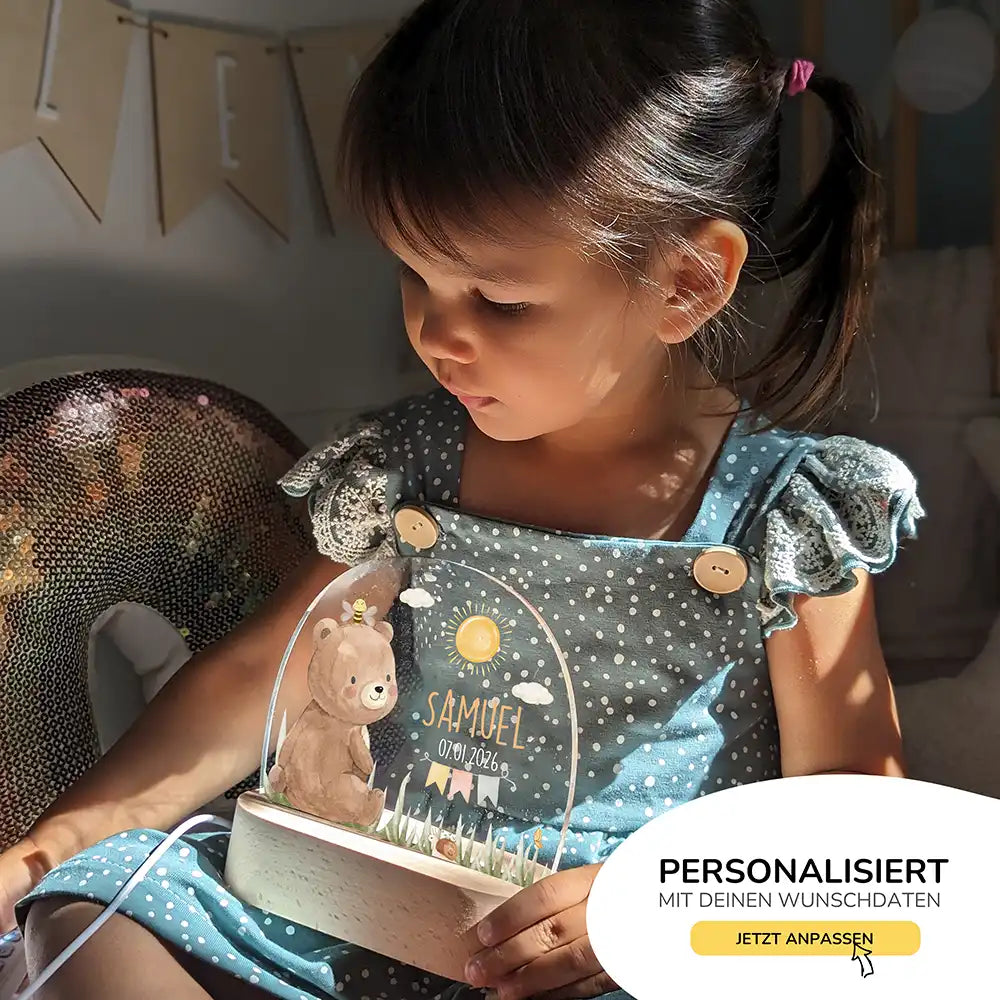 Nachtlicht Kinder personalisiert - Niedlicher Waldbär