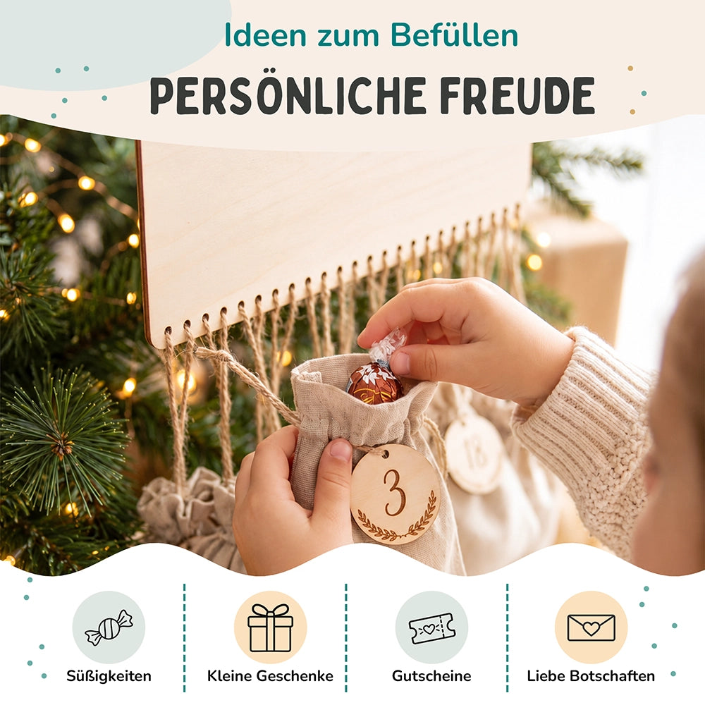 Personalisierte Adventskalender Tierfamilie Winter