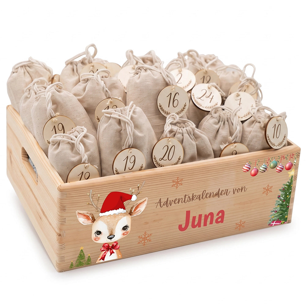 Personalisierter Adventskalender zum Befüllen - Baby Reh