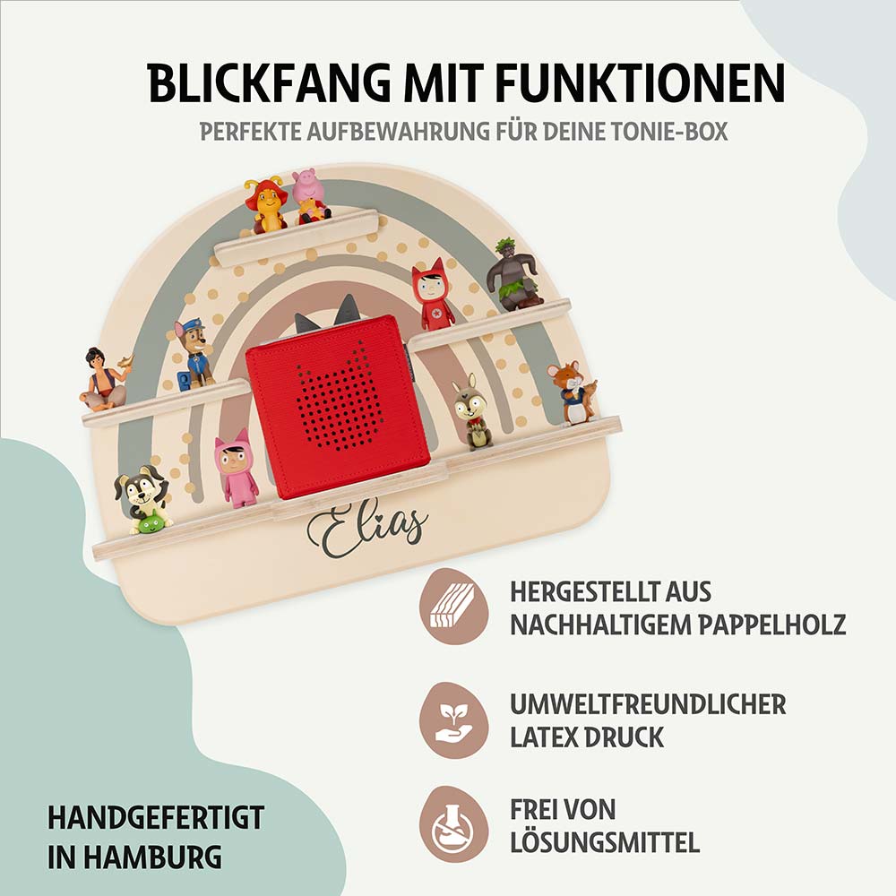 Kinderzimmer Bundle Regenbogen 5 Tonieregal + Nachtlicht