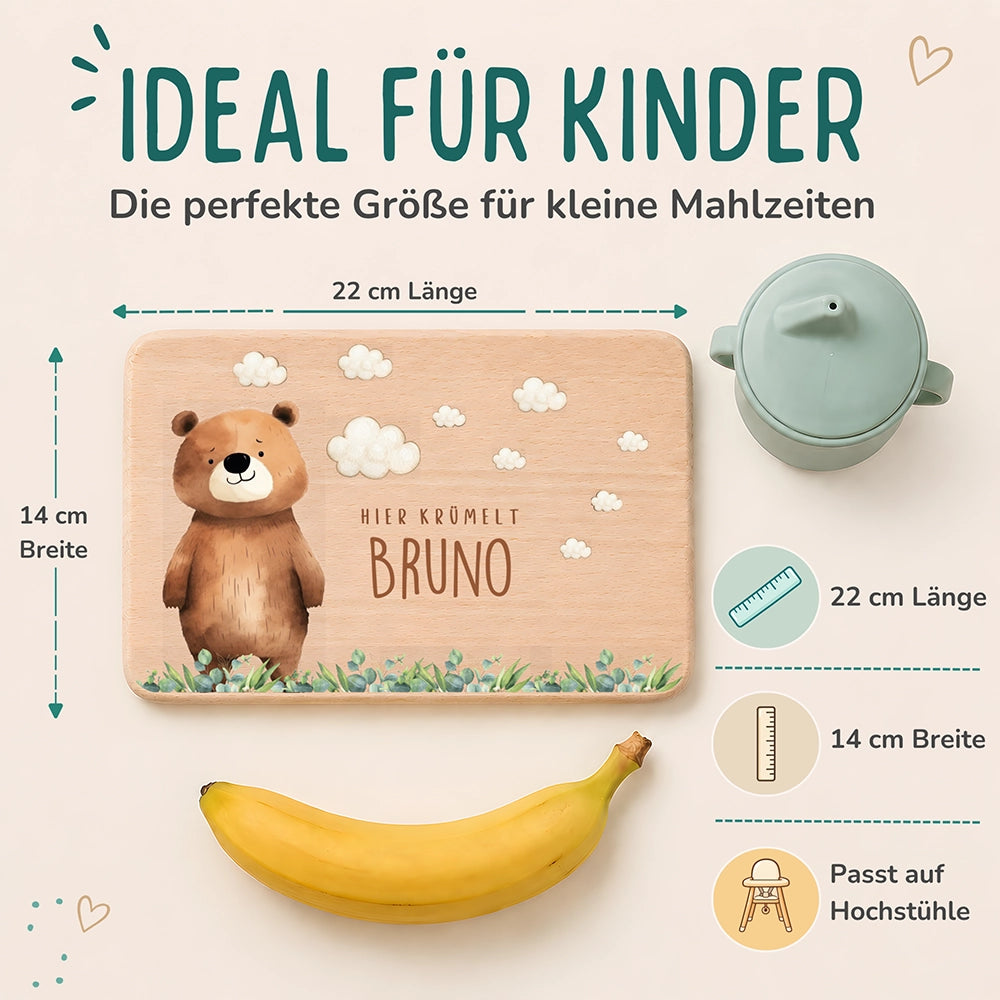 Frühstücksbrettchen Bär auf der Wiese