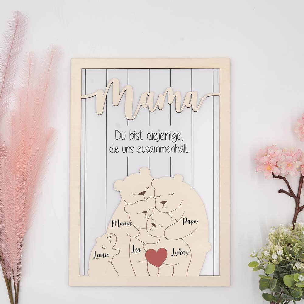 personalisiertes muttertagsgeschenk mit bärenfamilien-design