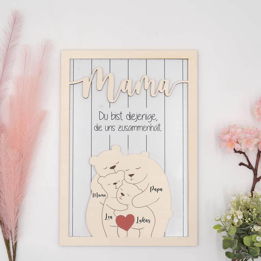 bärenfamilien-bildrahmen fßr personalisierte familiengeschenke