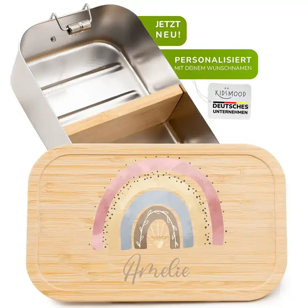 brotdose für kinder mit regenbogen gravur