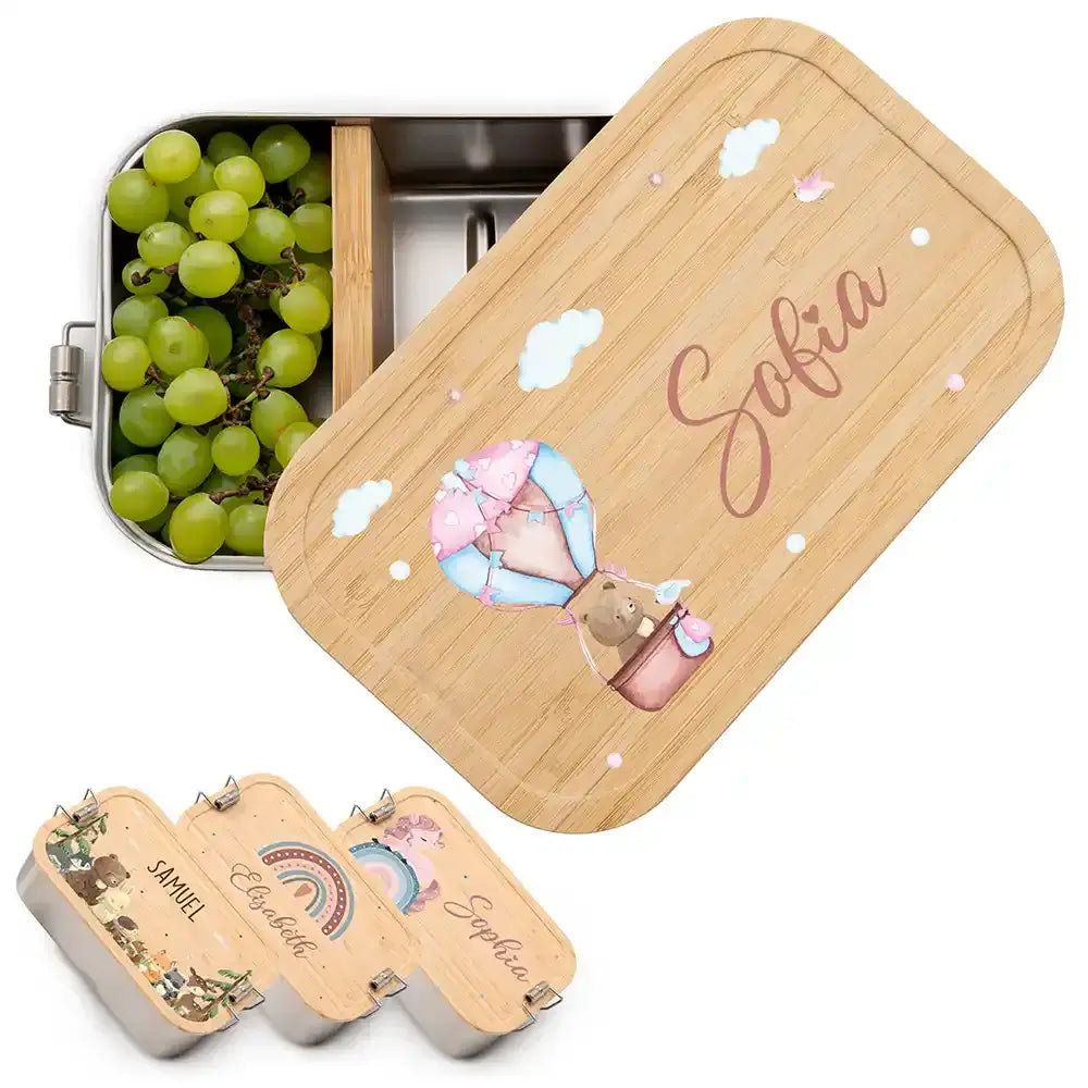 personalisierte lunchbox mit ballon bär design