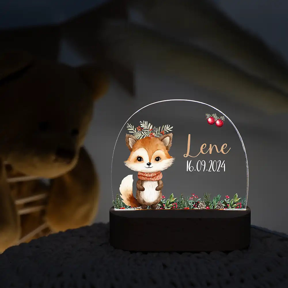 Nachtlicht Kinder personalisiert Weihnachten - Süßer Fuchs